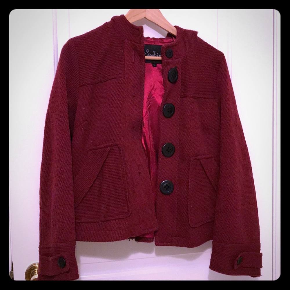 Wine red jacket with sateen lining